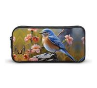 YHNNH Stylish Large Pencil Case Eastern Bluebird Printed, Big Capacity Pencil Pouch Stationery Pen Bag, Storage High Capacity Bag Pouch Holder Box Organizer, Marker Pen Case for Women & Men