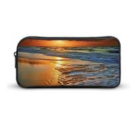 YHNNH Stylish Large Pencil Case Evening Beach Sea Water Printed, Big Capacity Pencil Pouch Stationery Pen Bag, Storage High Capacity Bag Pouch Holder Box Organizer, Marker Pen Case for Women & Men