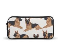 YHNNH Stylish Large Pencil Case German Shepherd Printed, Big Capacity Pencil Pouch Stationery Pen Bag, Storage High Capacity Bag Pouch Holder Box Organizer, Marker Pen Case for Women & Men