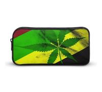 YHNNH Stylish Large Pencil Case Jamaica Flag Leaves Printed, Big Capacity Pencil Pouch Stationery Pen Bag, Storage High Capacity Bag Pouch Holder Box Organizer, Marker Pen Case for Women & Men