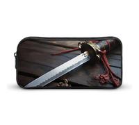 YHNNH Stylish Large Pencil Case Japan Samurai Sword Printed, Big Capacity Pencil Pouch Stationery Pen Bag, Storage High Capacity Bag Pouch Holder Box Organizer, Marker Pen Case for Women & Men