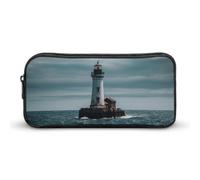 YHNNH Stylish Large Pencil Case Lighthouse Ocean Printed, Big Capacity Pencil Pouch Stationery Pen Bag, Storage High Capacity Bag Pouch Holder Box Organizer, Marker Pen Case for Women & Men