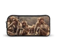 YHNNH Stylish Large Pencil Case Monkey Sitting on Stone Printed, Big Capacity Pencil Pouch Stationery Pen Bag, Storage High Capacity Bag Pouch Holder Box Organizer, Marker Pen Case for Women & Men