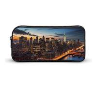 YHNNH Stylish Large Pencil Case New York City Scenery Printed, Big Capacity Pencil Pouch Stationery Pen Bag, Storage High Capacity Bag Pouch Holder Box Organizer, Marker Pen Case for Women & Men