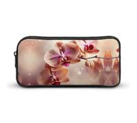 YHNNH Stylish Large Pencil Case Orchid on Background Printed, Big Capacity Pencil Pouch Stationery Pen Bag, Storage High Capacity Bag Pouch Holder Box Organizer, Marker Pen Case for Women & Men