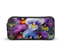 YHNNH Stylish Large Pencil Case Pansy Perfection Printed, Big Capacity Pencil Pouch Stationery Pen Bag, Storage High Capacity Bag Pouch Holder Box Organizer, Marker Pen Case for Women & Men