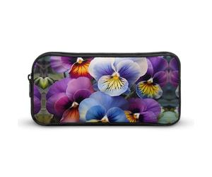 YHNNH Stylish Large Pencil Case Pansy Perfection Printed, Big Capacity Pencil Pouch Stationery Pen Bag, Storage High Capacity Bag Pouch Holder Box Organizer, Marker Pen Case for Women & Men