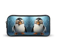 YHNNH Stylish Large Pencil Case Penguin With Glasses Printed, Big Capacity Pencil Pouch Stationery Pen Bag, Storage High Capacity Bag Pouch Holder Box Organizer, Marker Pen Case for Women & Men