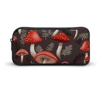 YHNNH Stylish Large Pencil Case Red Mushrooms Printed, Big Capacity Pencil Pouch Stationery Pen Bag, Storage High Capacity Bag Pouch Holder Box Organizer, Marker Pen Case for Women & Men