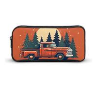 YHNNH Stylish Large Pencil Case Red Pickup Truck Carrying Printed, Big Capacity Pencil Pouch Stationery Pen Bag, Storage High Capacity Bag Pouch Holder Box Organizer, Marker Pen Case for Women & Men