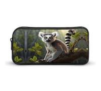 YHNNH Stylish Large Pencil Case Ringtailed Lemur Printed, Big Capacity Pencil Pouch Stationery Pen Bag, Storage High Capacity Bag Pouch Holder Box Organizer, Marker Pen Case for Women & Men