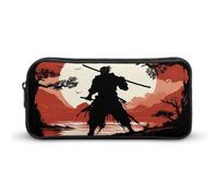 YHNNH Stylish Large Pencil Case Samurai Printed, Big Capacity Pencil Pouch Stationery Pen Bag, Storage High Capacity Bag Pouch Holder Box Organizer, Marker Pen Case for Women & Men