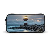 YHNNH Stylish Large Pencil Case Sea Lighthouse Printed, Big Capacity Pencil Pouch Stationery Pen Bag, Storage High Capacity Bag Pouch Holder Box Organizer, Marker Pen Case for Women & Men