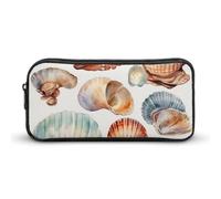 YHNNH Stylish Large Pencil Case Sea Shell Pattern Printed, Big Capacity Pencil Pouch Stationery Pen Bag, Storage High Capacity Bag Pouch Holder Box Organizer, Marker Pen Case for Women & Men