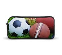 YHNNH Stylish Large Pencil Case Sports Balls on Grass Printed, Big Capacity Pencil Pouch Stationery Pen Bag, Storage High Capacity Bag Pouch Holder Box Organizer, Marker Pen Case for Women & Men