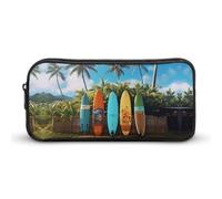 YHNNH Stylish Large Pencil Case Surf's Up Surfboard Printed, Big Capacity Pencil Pouch Stationery Pen Bag, Storage High Capacity Bag Pouch Holder Box Organizer, Marker Pen Case for Women & Men