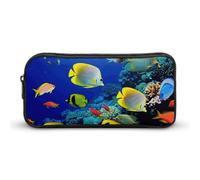 YHNNH Stylish Large Pencil Case Tropical Sea Fish Printed, Big Capacity Pencil Pouch Stationery Pen Bag, Storage High Capacity Bag Pouch Holder Box Organizer, Marker Pen Case for Women & Men