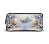 YHNNH Stylish Large Pencil Case Winter Snowy Printed, Big Capacity Pencil Pouch Stationery Pen Bag, Storage High Capacity Bag Pouch Holder Box Organizer, Marker Pen Case for Women & Men
