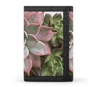 YHNNH Succulent Botanical Trifold Wallet Polyester Casual Wallets Portable Stylish Coin Purse for Men And Women