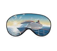 YHNNH Summer Sea Cruise Eye Masks Sleeping Light Blocking Adjustable Sleeping Mask with Detachable Breathable Eye Cover for Men/Women Sleeping Gifts