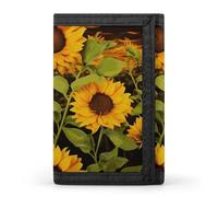 YHNNH Sun Flower Trifold Wallet Polyester Casual Wallets Portable Stylish Coin Purse for Men And Women