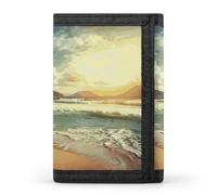 YHNNH Sunset on The Beach Trifold Wallet Polyester Casual Wallets Portable Stylish Coin Purse for Men And Women