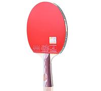 YHNNH, Table Tennis Bat 5-Star,Professional 7-Layer Wood Ping Pong Racket,Horn Handle, ITTF Approved Rubber/Single/Long Handle(Long handle)