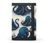 YHNNH Tentacles Octopus Trifold Wallet Polyester Casual Wallets Portable Stylish Coin Purse for Men And Women