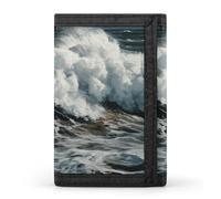 YHNNH The Sea Waves Trifold Wallet Polyester Casual Wallets Portable Stylish Coin Purse for Men And Women
