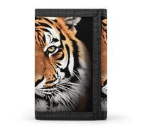 YHNNH Tiger Face Trifold Wallet Polyester Casual Wallets Portable Stylish Coin Purse for Men And Women