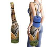YHNNH Tiger Laying on The Grass Yoga Mat Bag Yoga Backpack Multi Pocket Exercise Yoga Mat Carrier Multi-Functional Storage Bag for Pilates Beach Travel And Everyday Use