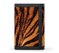 YHNNH Tiger Striped Pattern Trifold Wallet Polyester Casual Wallets Portable Stylish Coin Purse for Men And Women