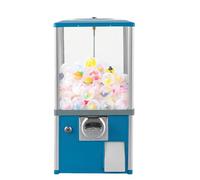 YHNNH, Translucent Gumball Machine, Vintage Candy Vending Dispenser, Coin-Operated Candy Dispenser Vending Machine And Piggy Bank,Red(Blue)