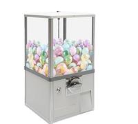 YHNNH, Translucent Gumball Machine, Vintage Candy Vending Dispenser, Coin-Operated Candy Dispenser Vending Machine And Piggy Bank,Red(White)