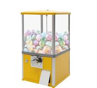 YHNNH, Translucent Gumball Machine, Vintage Candy Vending Dispenser, Coin-Operated Candy Dispenser Vending Machine And Piggy Bank,Red(Yellow)