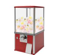 YHNNH, Translucent Gumball Machine, Vintage Candy Vending Dispenser, Coin-Operated Candy Dispenser Vending Machine And Piggy Bank,Red(Red)