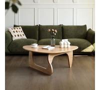 YHNNH Triangle Coffee Table Solid Wood Couch Table Minimalist End Table With Mortise And Tenon Joinery, Geometric Side Table For Living Room Sofa, Small Space Modern Furniture(Natural,Medium)