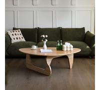 YHNNH Triangle Coffee Table Solid Wood Couch Table Minimalist End Table With Mortise And Tenon Joinery, Geometric Side Table For Living Room Sofa, Small Space Modern Furniture(Natural,Large)