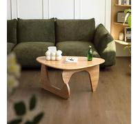 YHNNH Triangle Coffee Table Solid Wood Couch Table Minimalist End Table With Mortise And Tenon Joinery, Geometric Side Table For Living Room Sofa, Small Space Modern Furniture(Natural,Small)