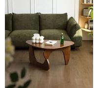YHNNH Triangle Coffee Table Solid Wood Couch Table Minimalist End Table With Mortise And Tenon Joinery, Geometric Side Table For Living Room Sofa, Small Space Modern Furniture(Walnut,Small)