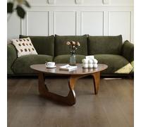 YHNNH Triangle Coffee Table Solid Wood Couch Table Minimalist End Table With Mortise And Tenon Joinery, Geometric Side Table For Living Room Sofa, Small Space Modern Furniture(Walnut,Medium)