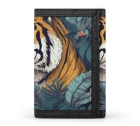 YHNNH Tropical Tiger Trifold Wallet Polyester Casual Wallets Portable Stylish Coin Purse for Men And Women