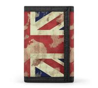 YHNNH Vintage Union Jack British Flag Trifold Wallet Polyester Casual Wallets Portable Stylish Coin Purse for Men And Women
