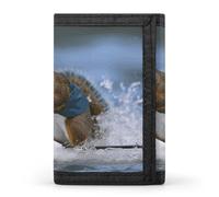 YHNNH Water Skiing Squirrel Trifold Wallet Polyester Casual Wallets Portable Stylish Coin Purse for Men And Women