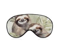 YHNNH Watercolor Sloth Eye Masks Sleeping Light Blocking Adjustable Sleeping Mask with Detachable Breathable Eye Cover for Men/Women Sleeping Gifts