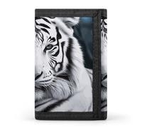 YHNNH White Tiger Trifold Wallet Polyester Casual Wallets Portable Stylish Coin Purse for Men And Women
