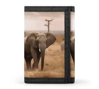 YHNNH Wild Animals Elephants Trifold Wallet Polyester Casual Wallets Portable Stylish Coin Purse for Men And Women