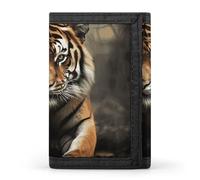 YHNNH Wild Animals Tiger Trifold Wallet Polyester Casual Wallets Portable Stylish Coin Purse for Men And Women