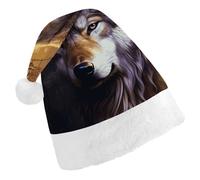 YHNNH Wolves And Dream Catchers Christmas Hat for Adults Personalized Comfort Santa Hat for Xmas New Year Party Gifts