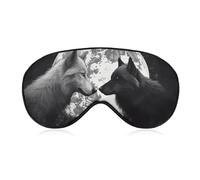 YHNNH Wolves Love Under The Moon Wild Animal Eye Masks Sleeping Light Blocking Adjustable Sleeping Mask with Detachable Breathable Eye Cover for Men/Women Sleeping Gifts